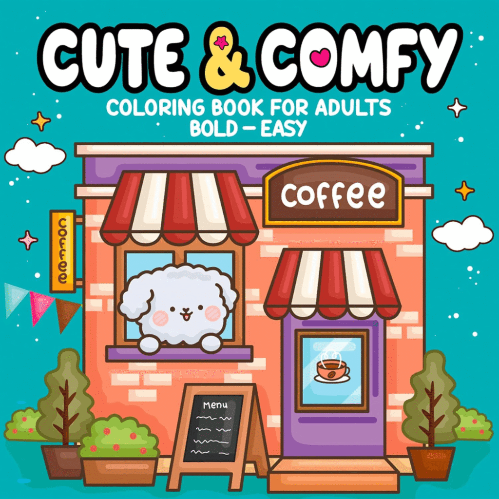 Cute & Comfy: Livro de Colorir Adulto Bold Easy – 2 Livros Colorir