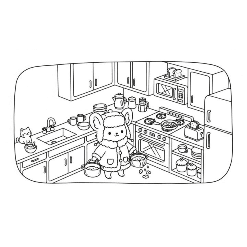bobbie goods ovelhinha cozinhando para imprimir pdf grátis colorir!