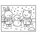 bobbie goods coelho e gato boneco neve para imprimir pdf grátis colorir!