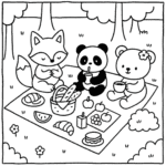 bobbie goods piquenique panda raposa urso para imprimir pdf grátis colorir!