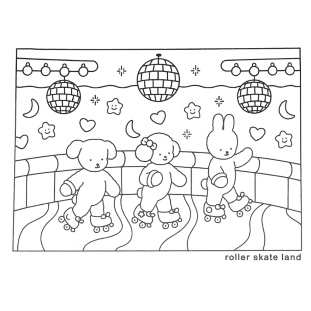 bobbie goods patins disco cachorros para imprimir pdf grátis colorir!