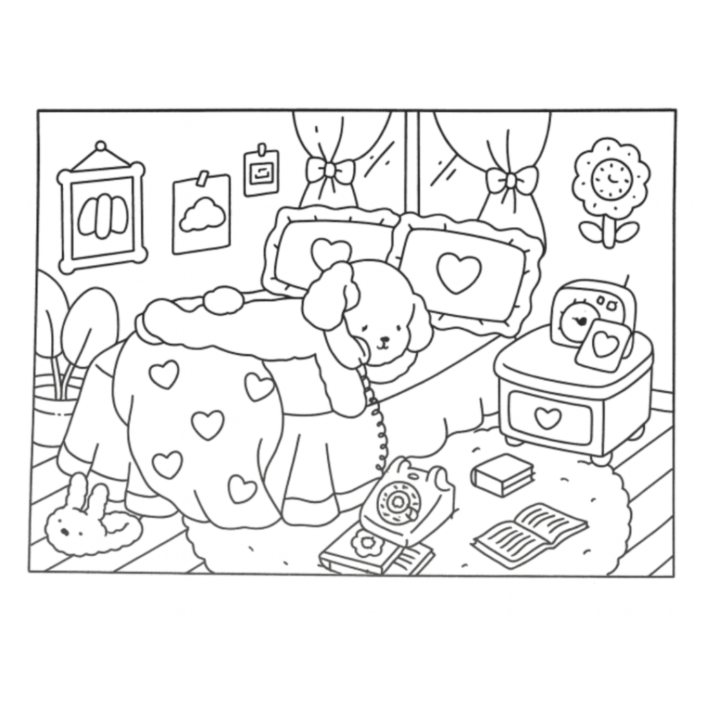 bobbie goods cachorrinha dormindo para imprimir pdf grátis colorir!