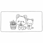 Desenho Bobbie Goods Capivara com Plantinhas para Colorir – PDF Grátis para Imprimir