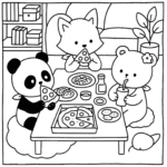 bobbie goods panda raposa urso pizza para imprimir pdf grátis colorir!