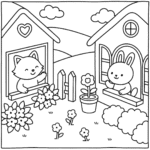 bobbie goods raposa e coelho vizinhos para imprimir pdf grátis colorir!