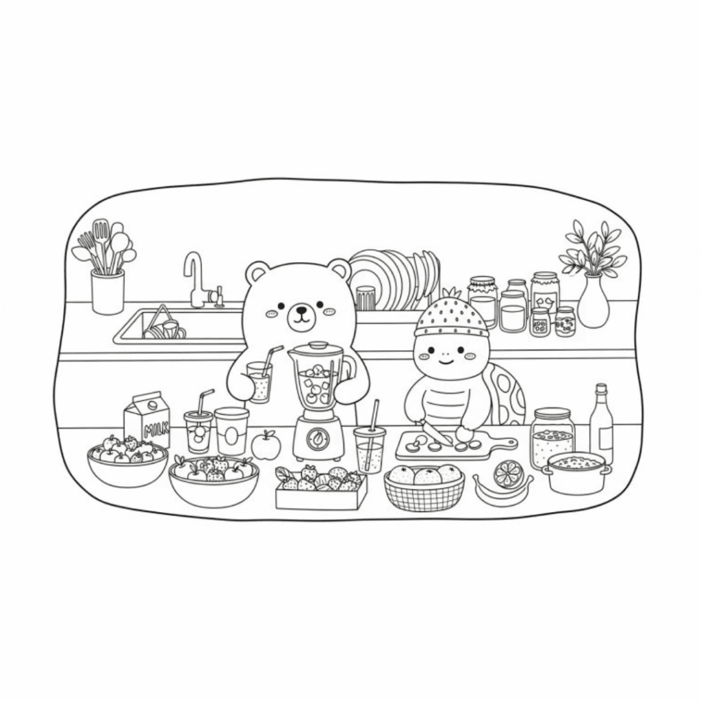 BOBBIE GOODS COZINHA PARA IMPRIMIR - Urso Café da Manhã PDF Grátis | Uszon