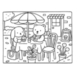 Bobbie Goods Para Imprimir Grátis – Ursinho Cachorrinho Café Calçada PDF | Desenho Social Uszon