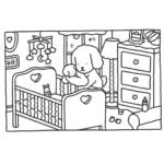 bobbie goods para imprimir grÁtis: quarto bebê poodle mamãe + mini poodle dormindo no berço pdf!