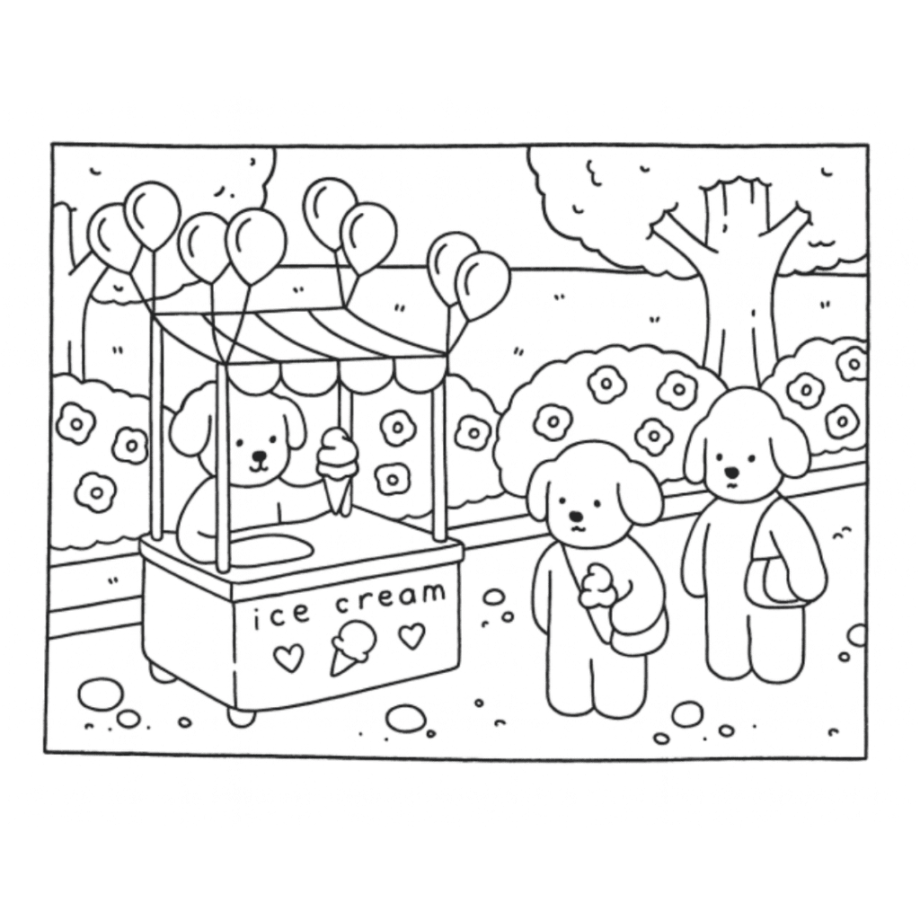 uszon bobbie goods sorvete cachorros para imprimir pdf grátis colorir!