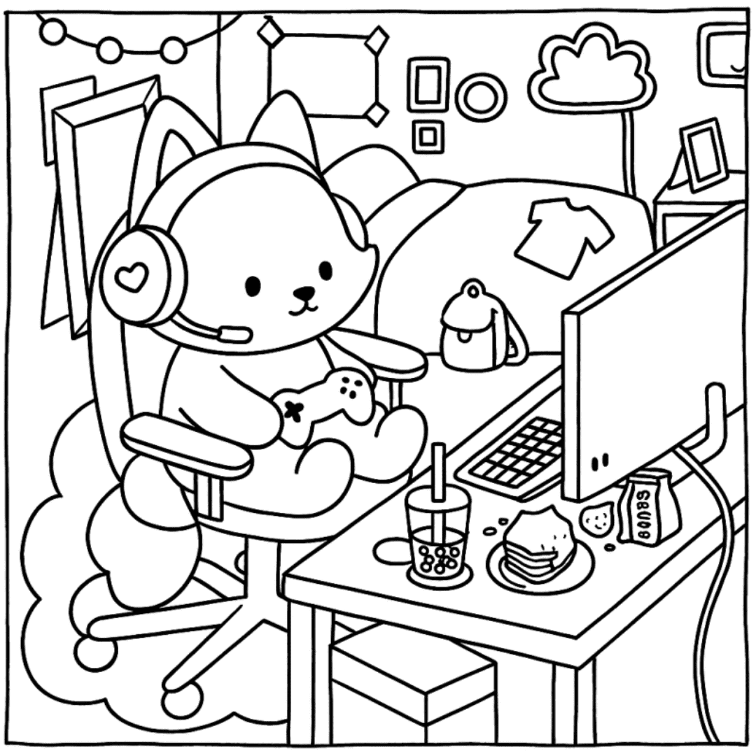 bobbie goods ursinho gamer jogando para imprimir pdf grátis colorir! bobbie goods ursinho gamer jogando para imprimir pdf grátis colorir!