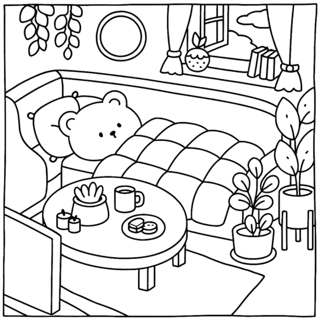 bobbie goods ursinho sofá relax para imprimir pdf grátis colorir!