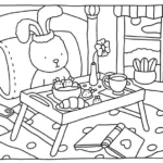 bobbie goods para imprimir grÁtis: coelhinho café na cama com morangos, croissant e caderno pdf!