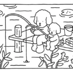 bobbie goods para imprimir grÁtis: ursinhos pescando no lago com varinha, baldinho e patinhos nadando!