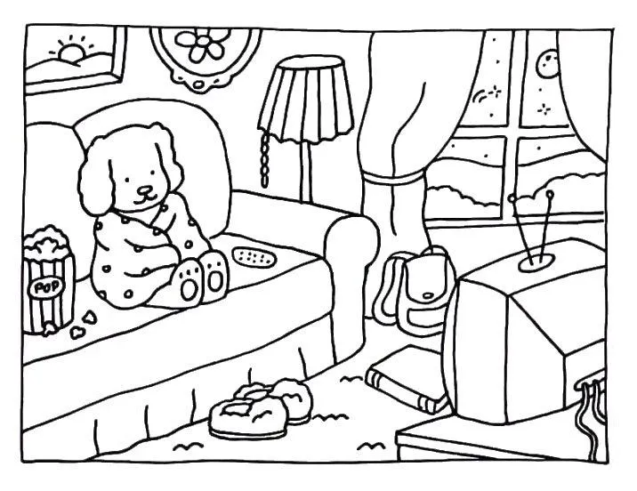 bobbie goods para imprimir grÁtis: ursinho de pijama assistindo tv com pipoca e controle na mão!