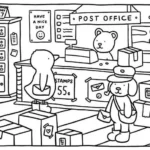 bobbie goods para imprimir grÁtis: correios com ursinho carteiro, pato cliente e caixas fragile pdf!