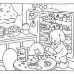 bobbie goods para imprimir grÁtis: ursinho abrindo geladeira de madrugada com gatinho e cereal!