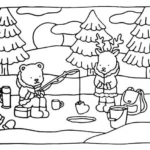 bobbie goods para imprimir grÁtis: ursinho e rena pescando no gelo com chocolate quente e luvas perdidas!