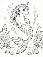 Unicórnio Sereia para Colorir
