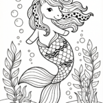 Unicórnio Sereia para Colorir