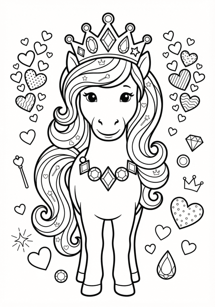 unicornio princesa para colorir