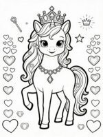 unicornio princesa para colorir
