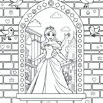 princesa no castelo para colorir