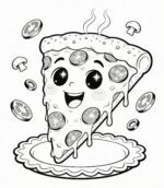 Pizza Feliz para Colorir