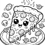 Pizza Feliz para Colorir