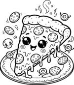 Pizza Feliz para Colorir