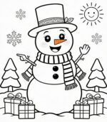 boneco de neve para colorir