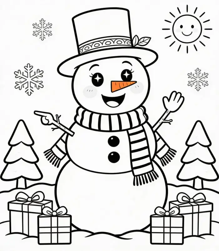 boneco de neve para colorir