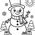 boneco de neve para colorir