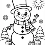 boneco de neve para colorir