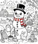 boneco de neve para colorir