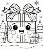 presente de natal para colorir