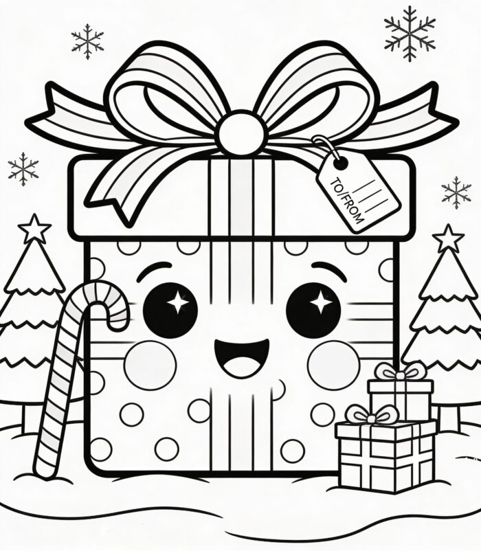 presente de natal para colorir