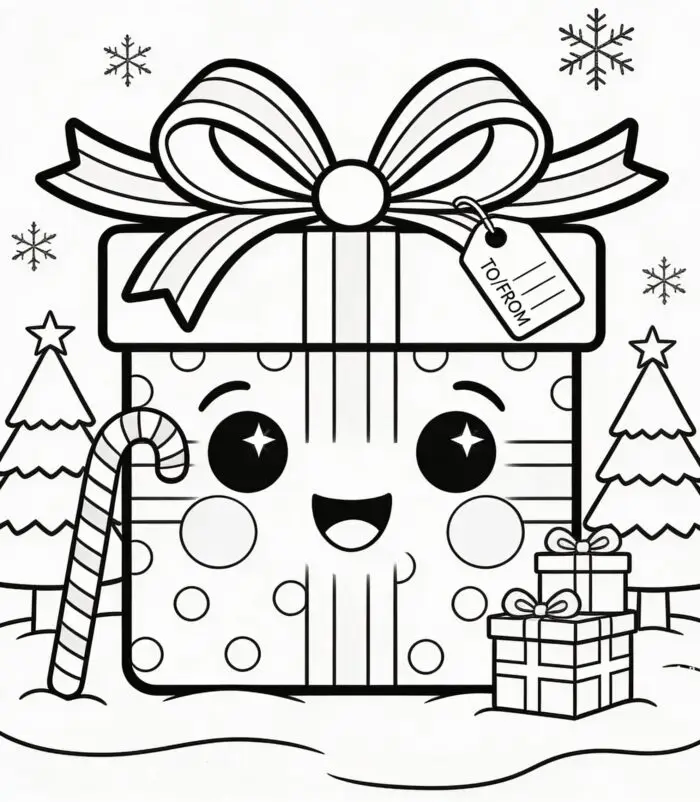 presente de natal para colorir