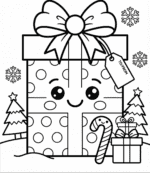 presente de natal para colorir