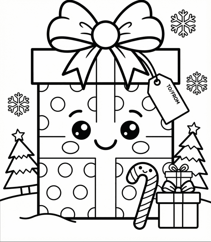 presente de natal para colorir