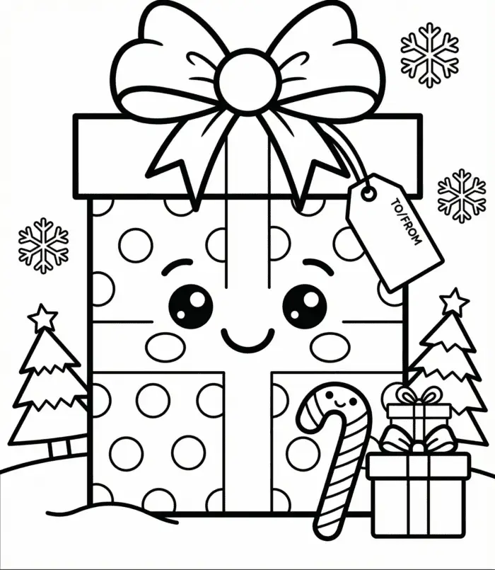 presente de natal para colorir