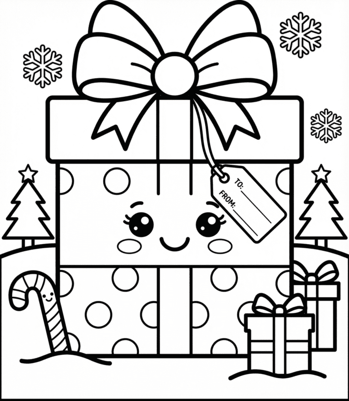 presente de natal para colorir