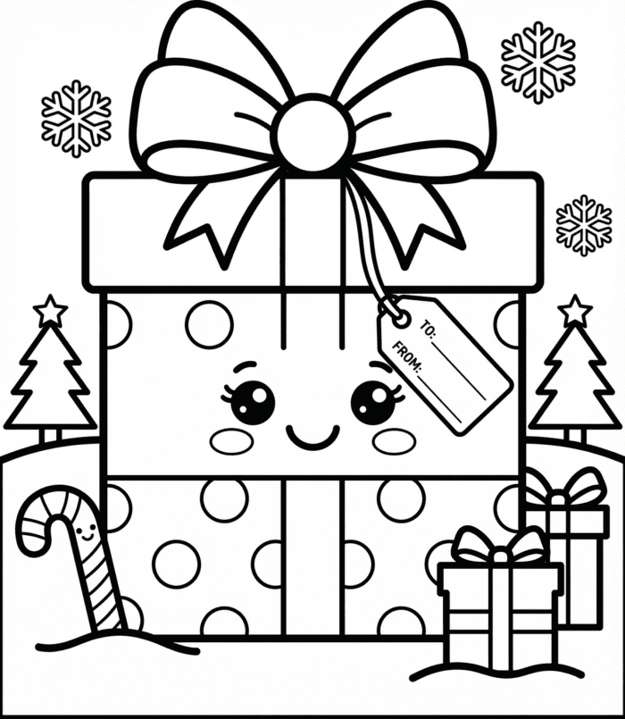 presente de natal para colorir