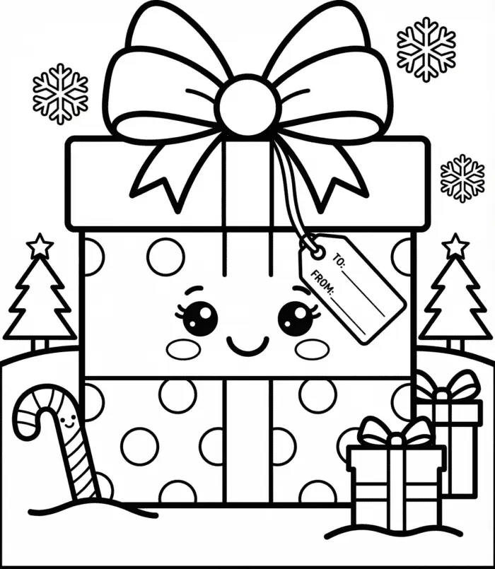 presente de natal para colorir