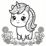 Baby Unicórnio para Colorir