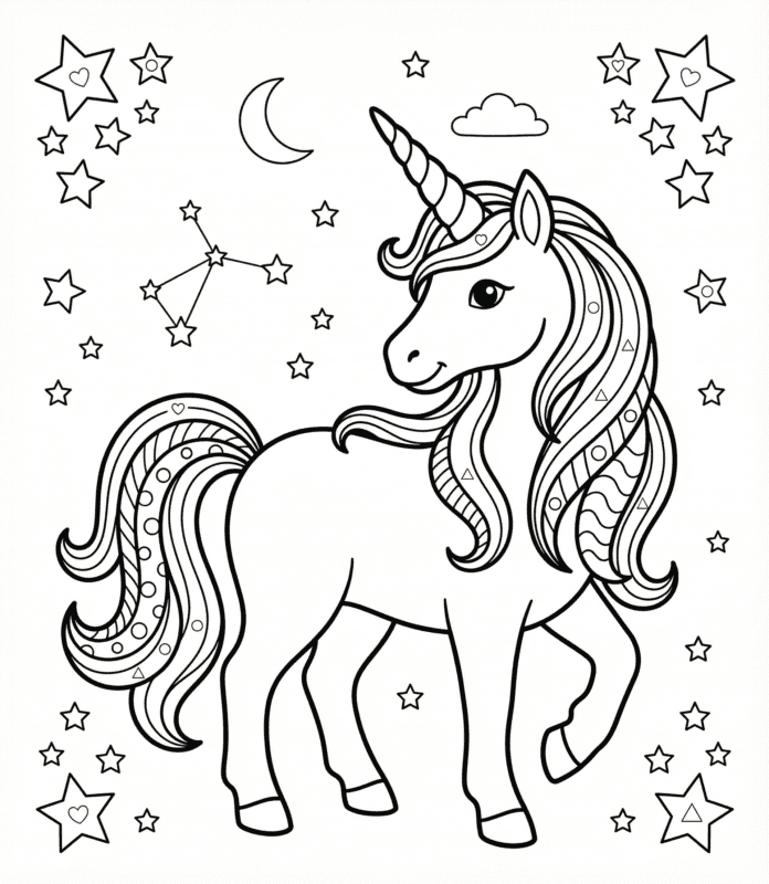 Unicórnio Para Colorir