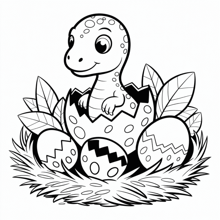 Ovo de Dinossauro para Colorir