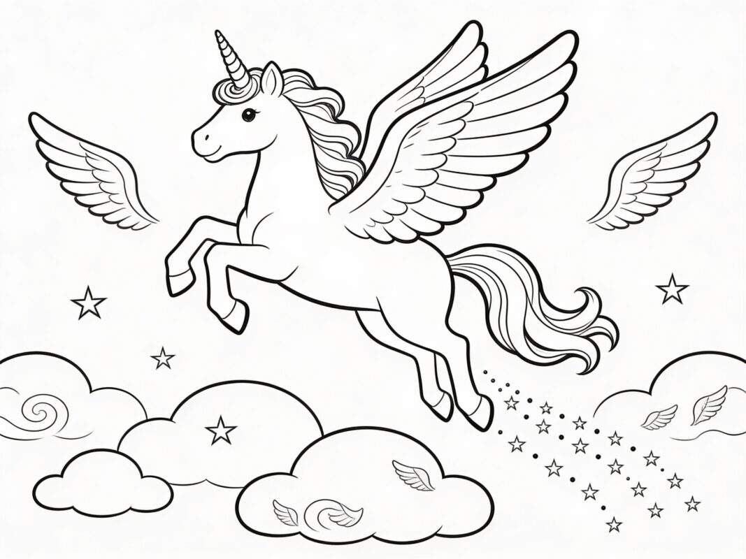 Unicórnio Voando