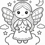 Anjo de Natal para Colorir