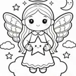 Anjo de Natal para Colorir