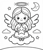 anjo de natal para colorir